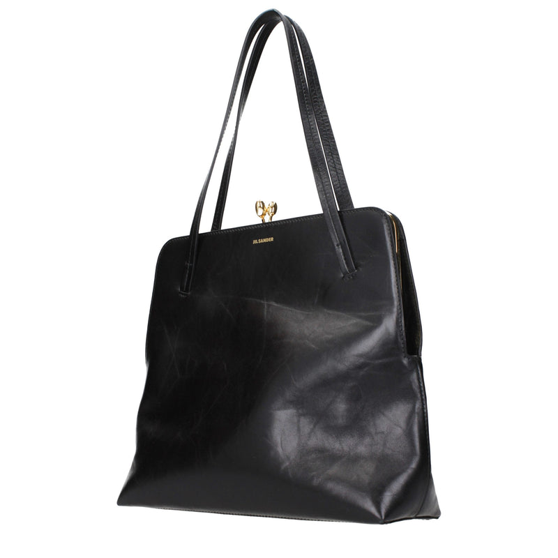 Sac bandoulière Jil Sander en cuir noir