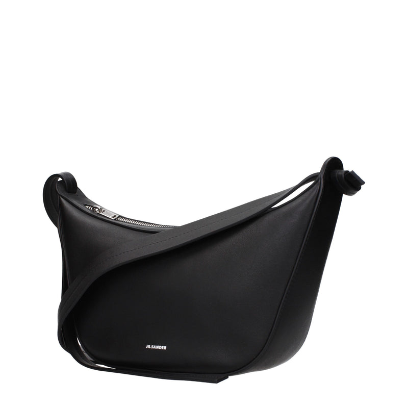 Sac bandoulière Jil Sander en cuir noir