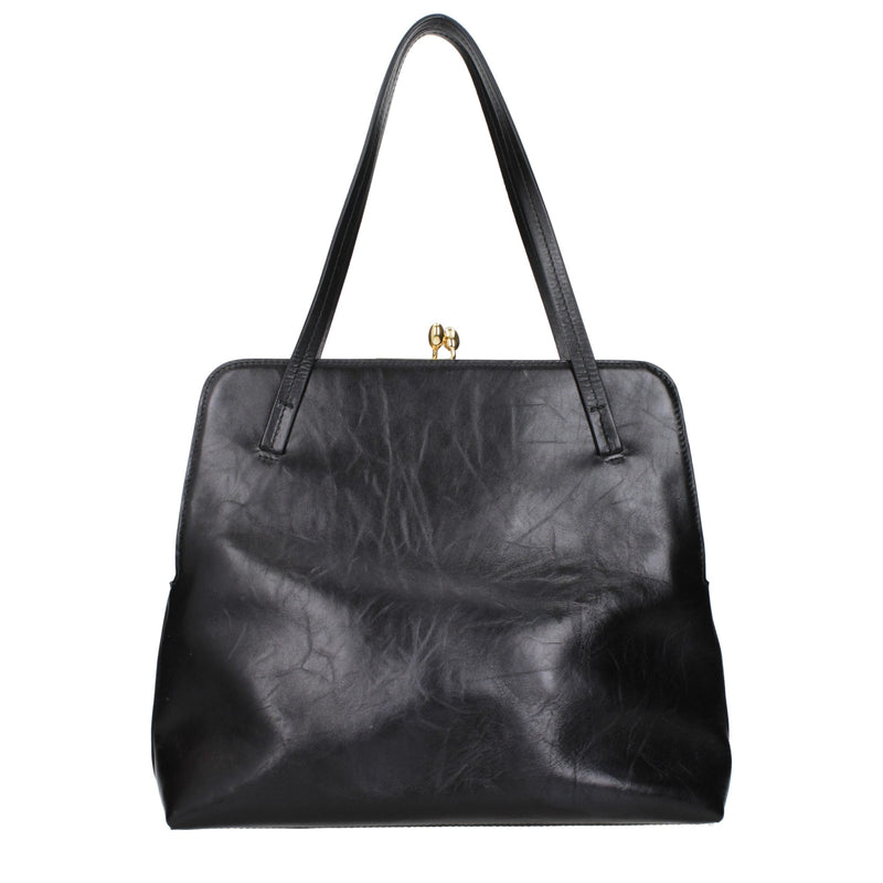 Sac bandoulière Jil Sander en cuir noir