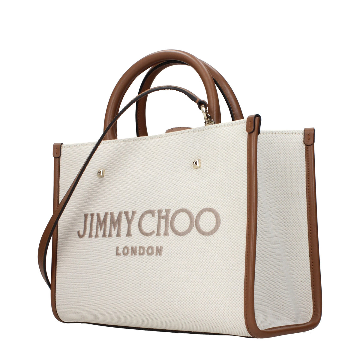 Sac à main Jimmy Choo en tissu beige