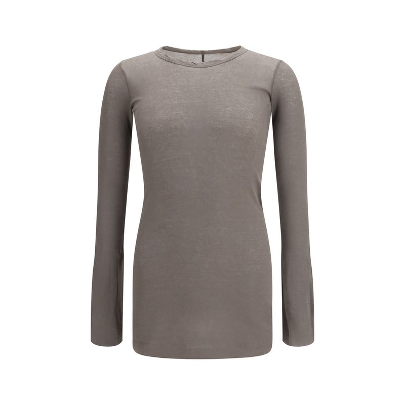 T-shirt à manches longues en coton marron Rick Owens