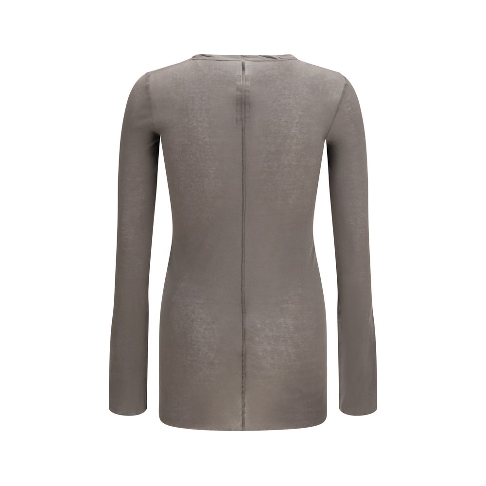 T-shirt à manches longues en coton marron Rick Owens