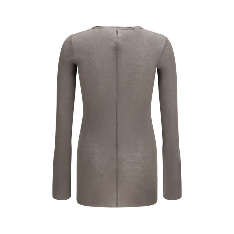 T-shirt à manches longues en coton marron Rick Owens
