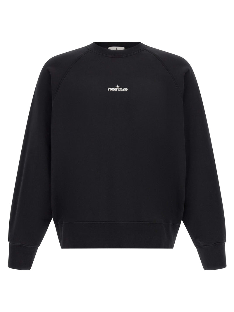 Sweat-shirt en coton noir Stone Island