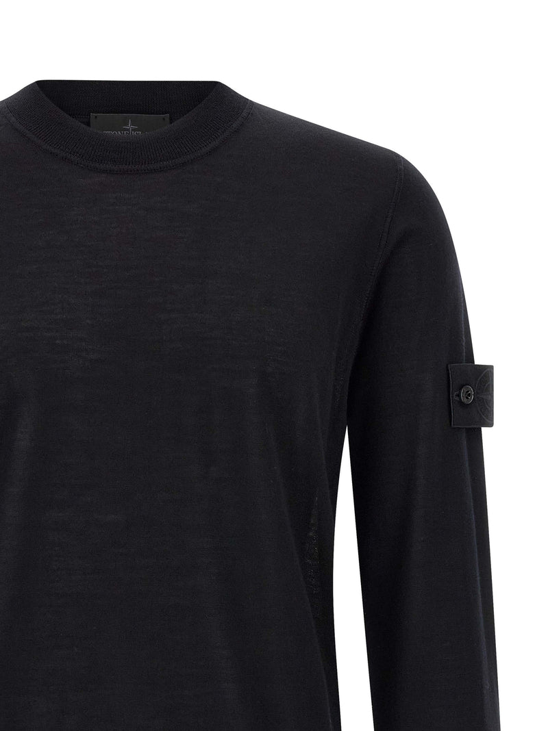 Cardigan Stone Island en Laine Vierge Noire