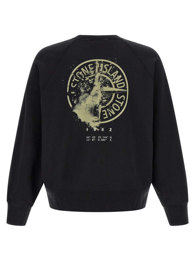 Sweat-shirt en coton noir Stone Island