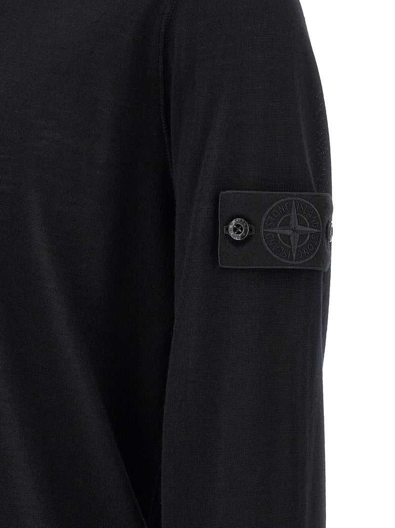 Cardigan Stone Island en Laine Vierge Noire