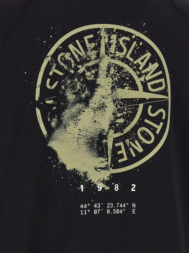 Sweat-shirt en coton noir Stone Island