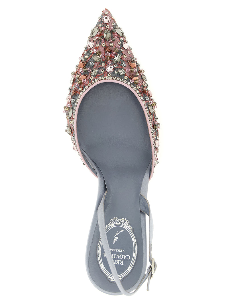 Escarpins à talon haut en verre multicolore RENE CAOVILLA