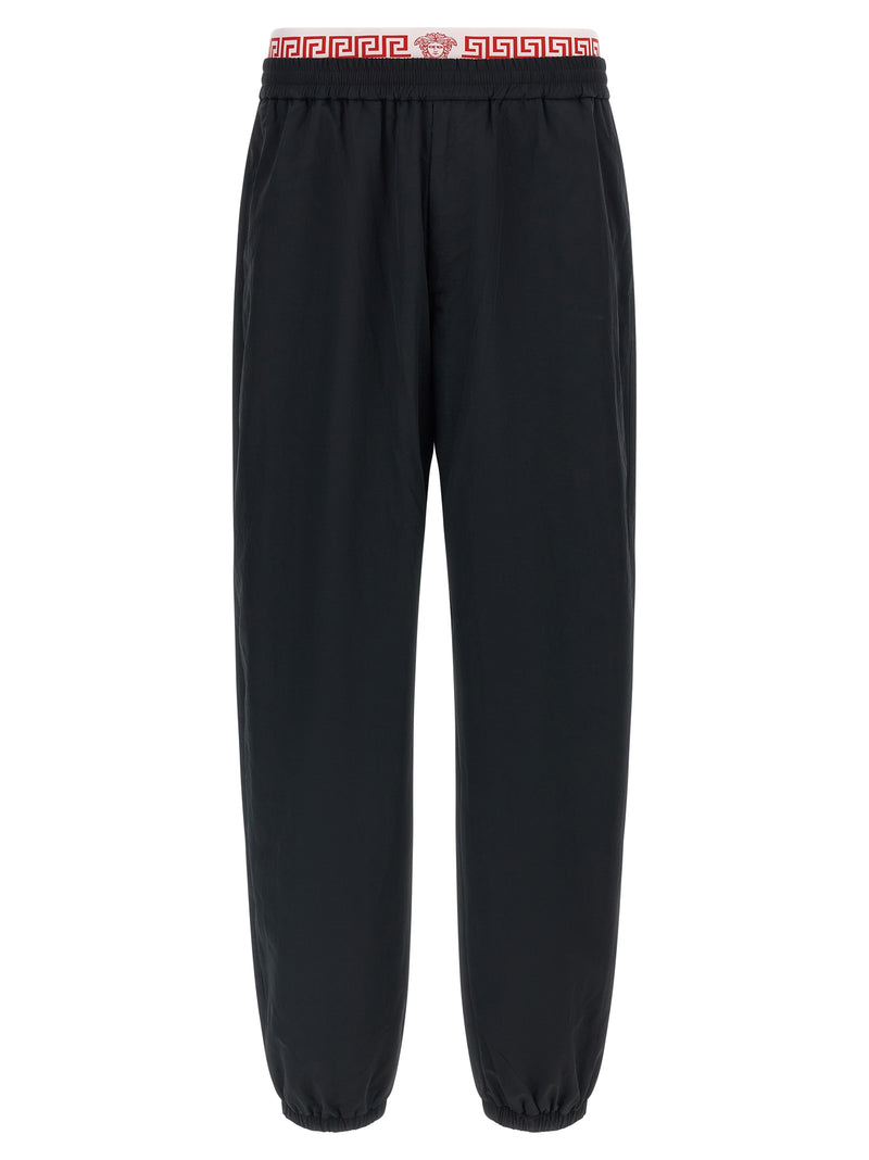 Pantalon de jogging en polyamide noir Versace