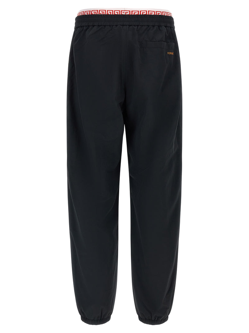 Pantalon de jogging en polyamide noir Versace