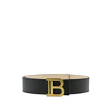 Ceinture Balmain en cuir noir
