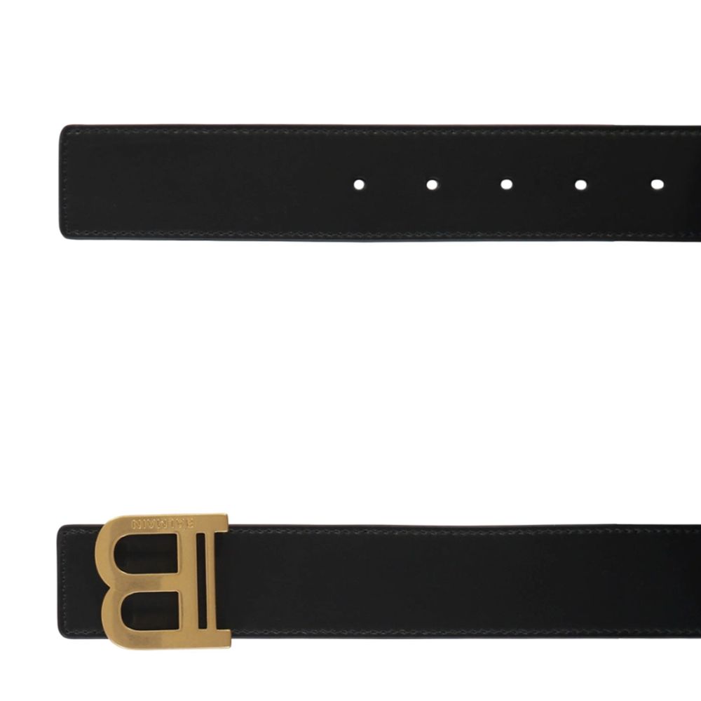 Ceinture Balmain en cuir noir