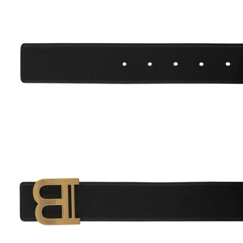 Balmain Black Leather Regular Belt for Women