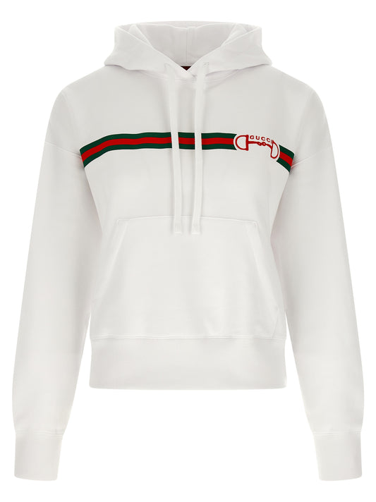 Sweat à capuche Gucci en coton blanc