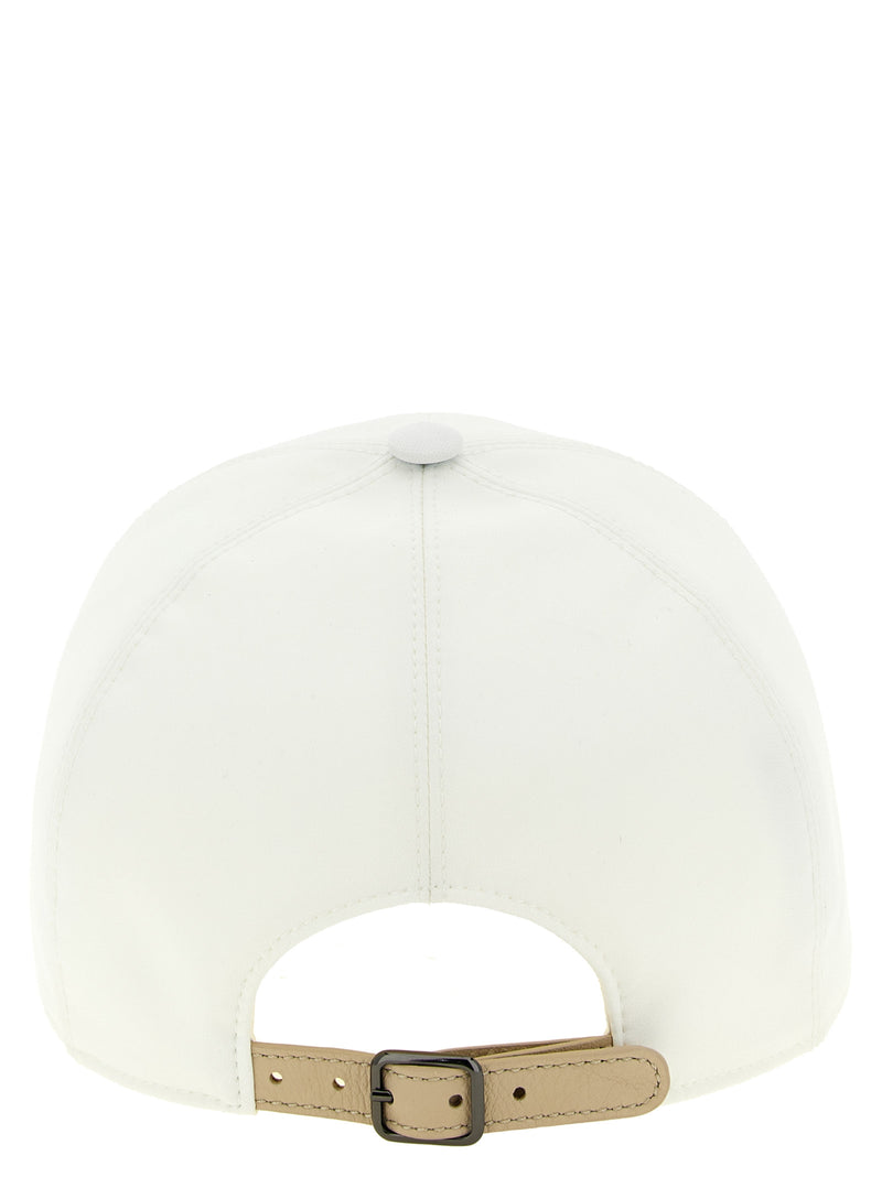 Casquette Brunello Cucinelli blanche en polyester (casquette de baseball)