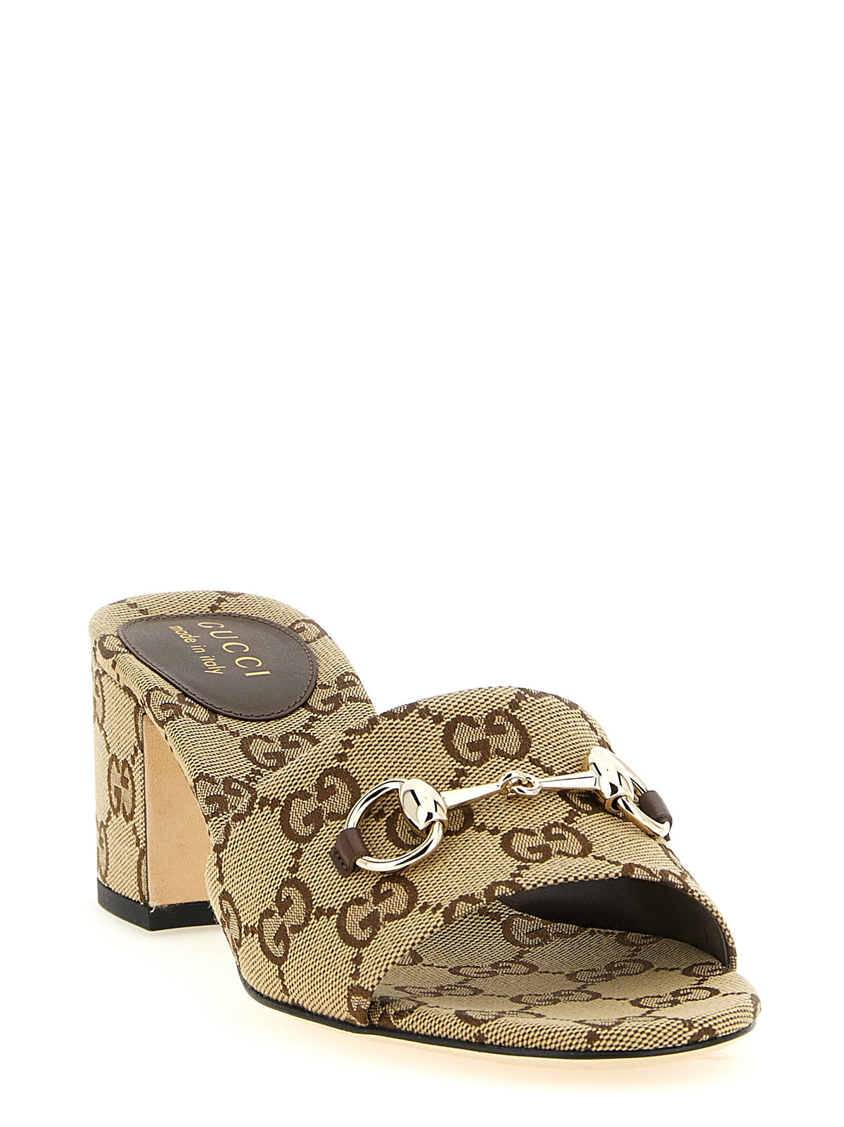 Mules Gucci en coton beige
