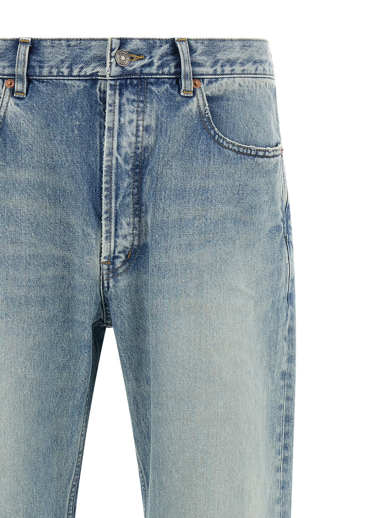 Jeans droit en coton bleu Saint Laurent