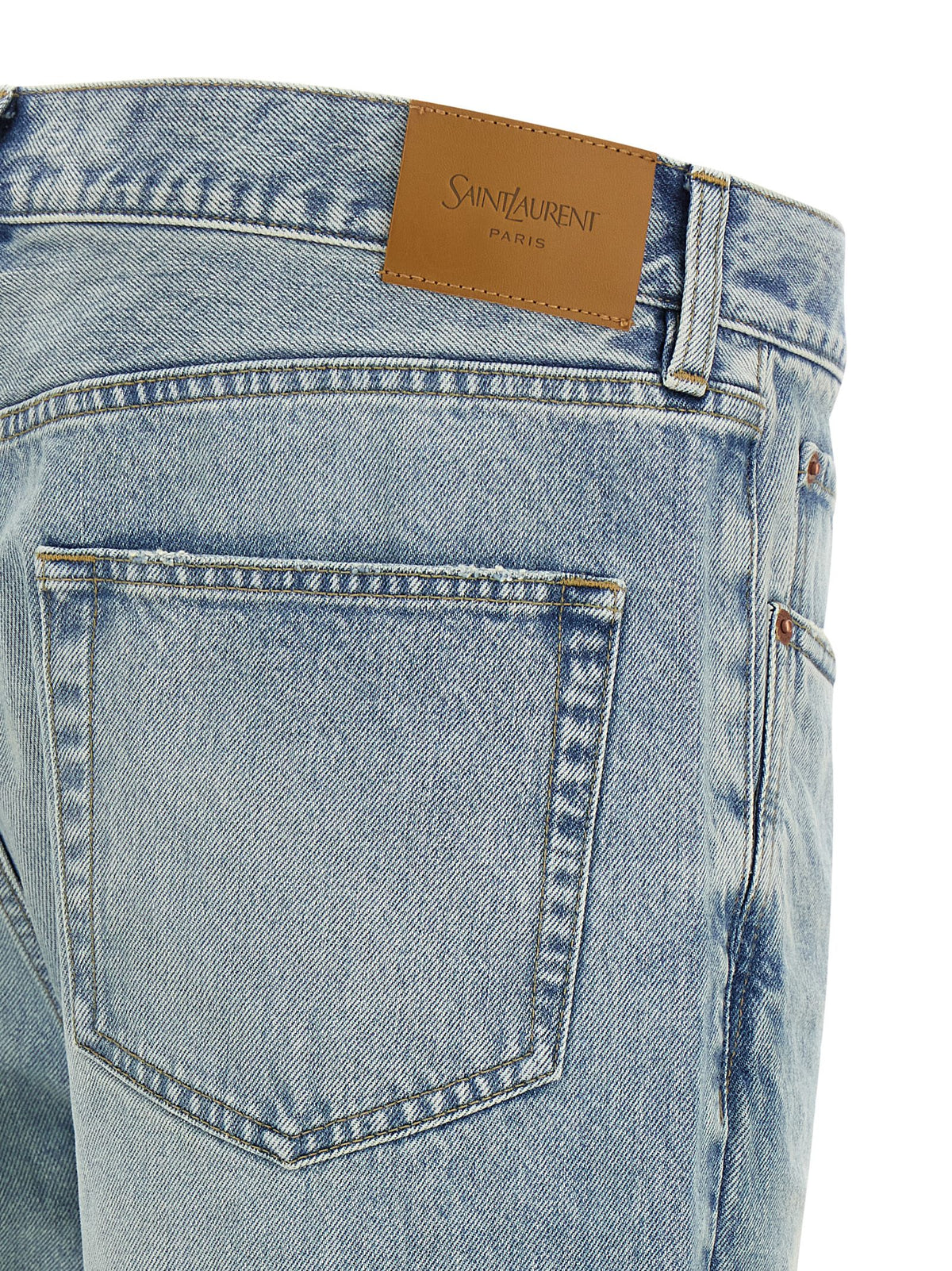 Jeans droit en coton bleu Saint Laurent