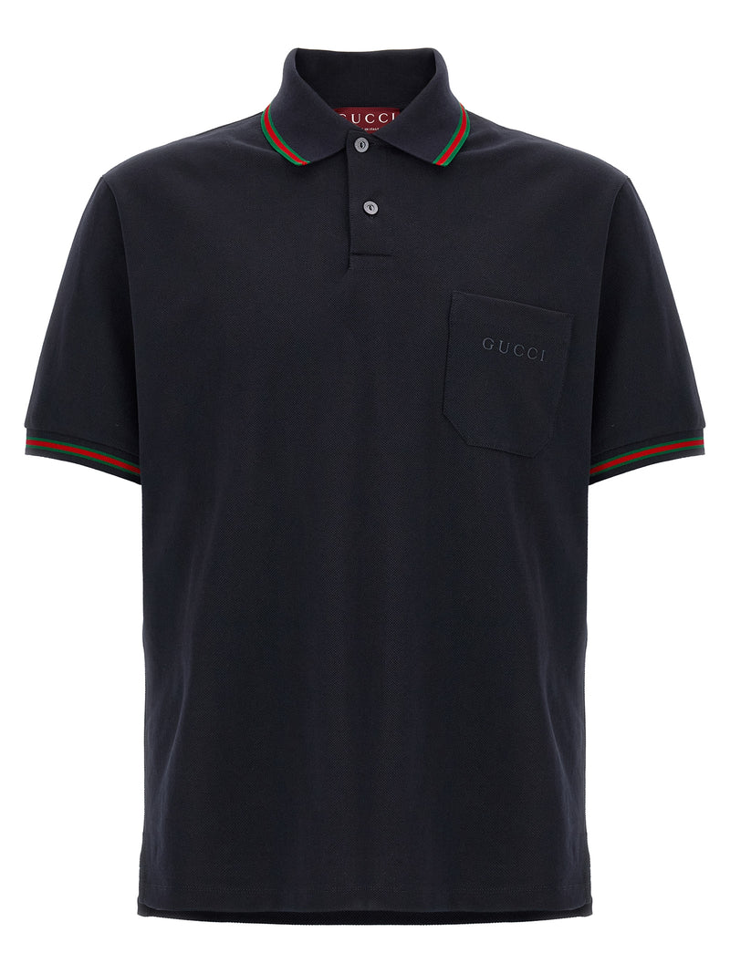 Polo Gucci en coton bleu