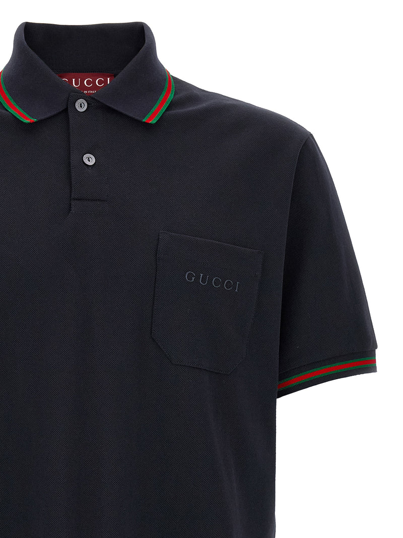 Polo Gucci en coton bleu