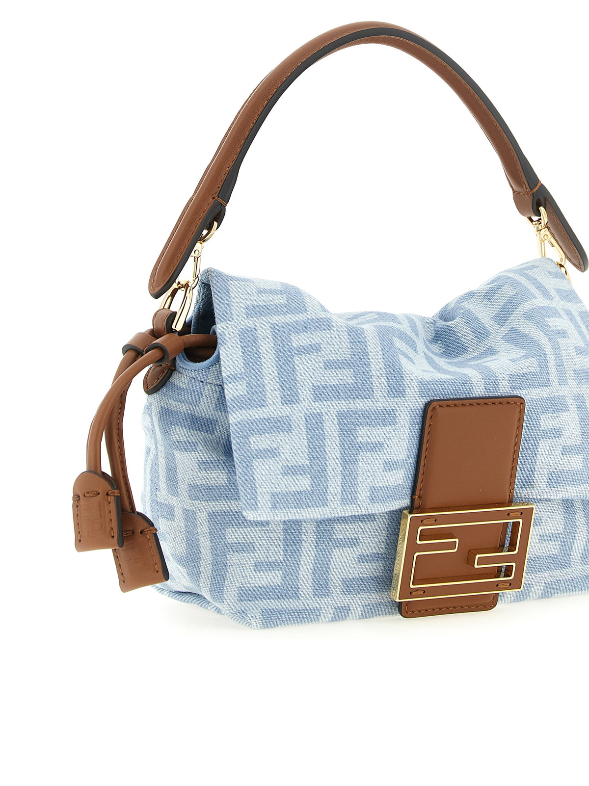 Sac à main Fendi en coton bleu