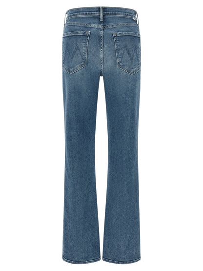 Mother Denim Blue Cotton Flared Jeans