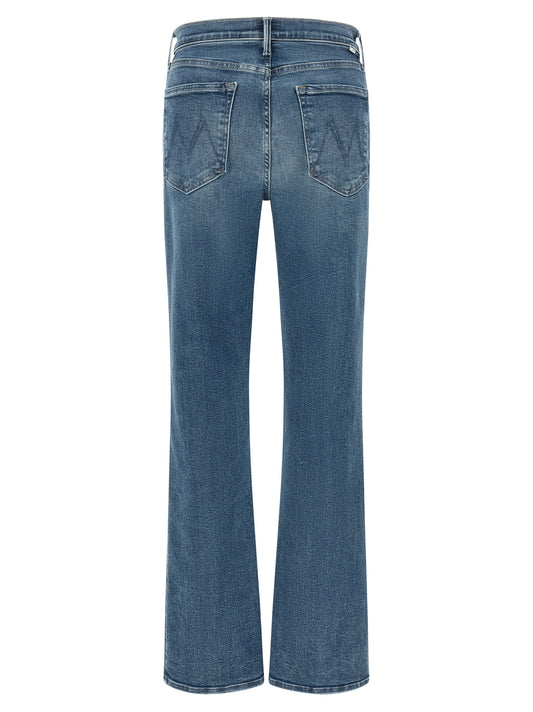 Jean évasé en coton bleu denim Mother Denim
