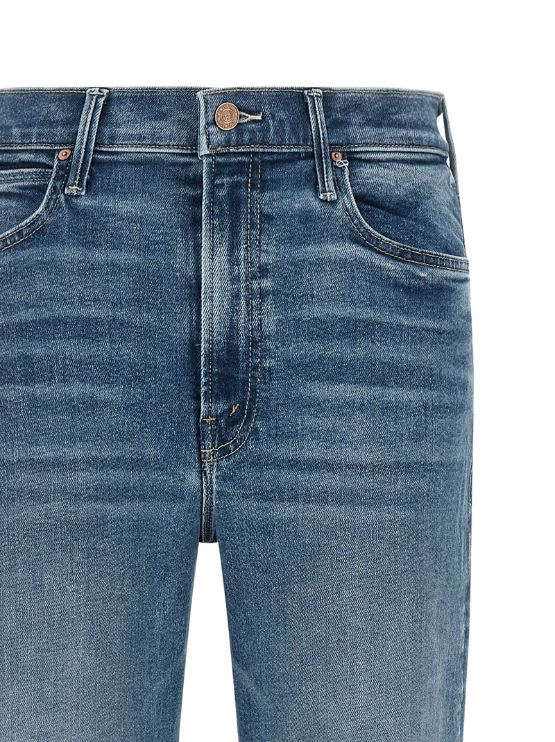 Jean évasé en coton bleu denim Mother Denim