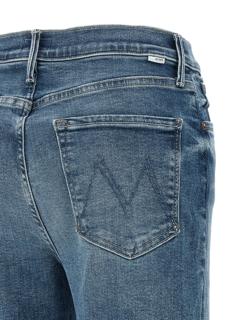 Jean évasé en coton bleu denim Mother Denim