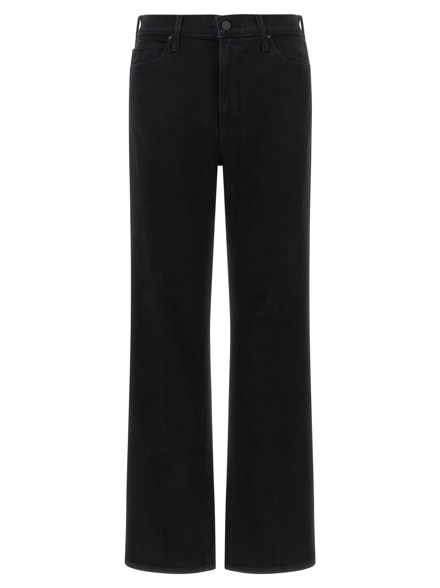 Mother Denim Black Cotton Flared Jeans