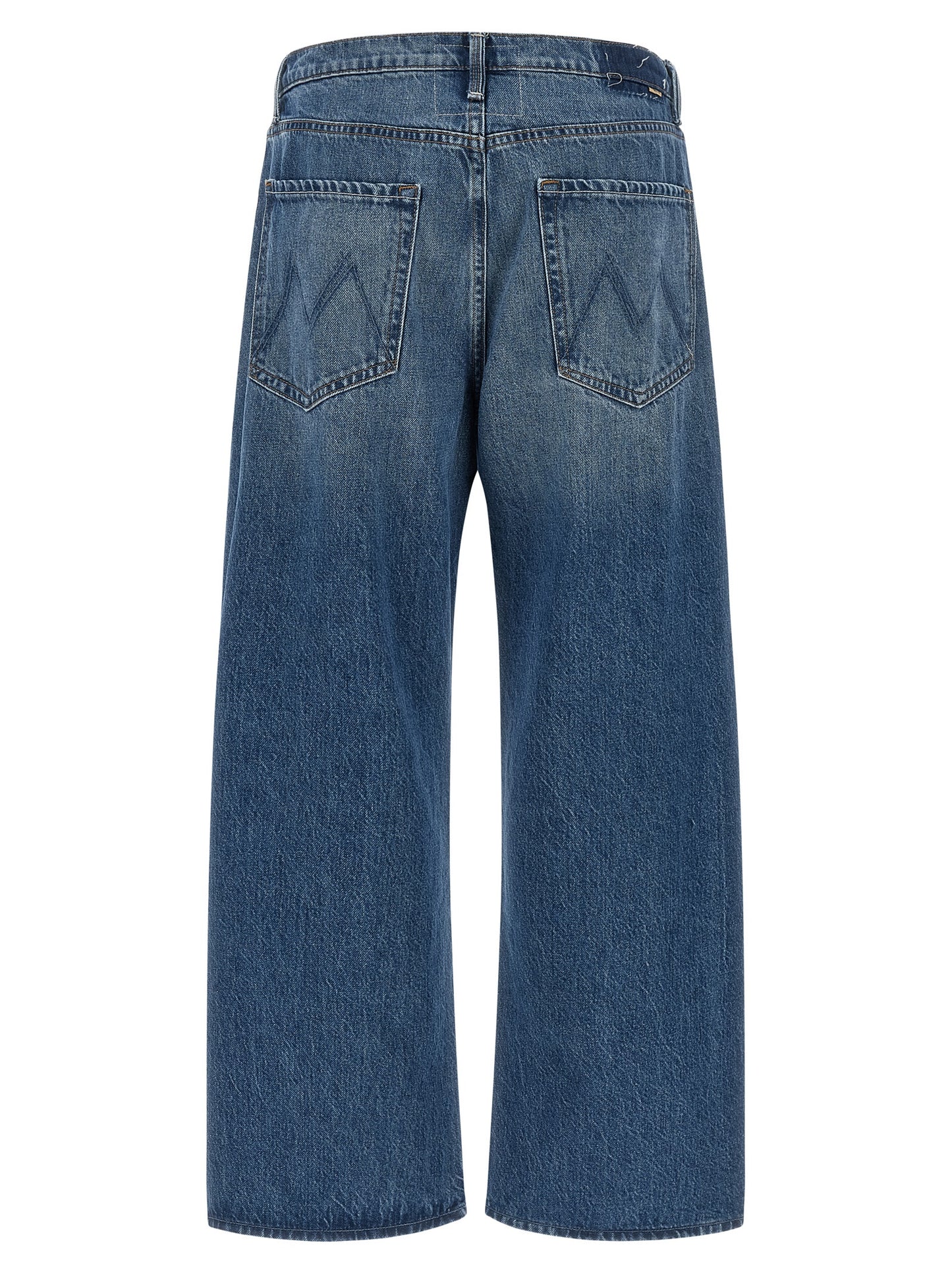 Mother Denim Blue Cotton Relaxed Fit Jeans