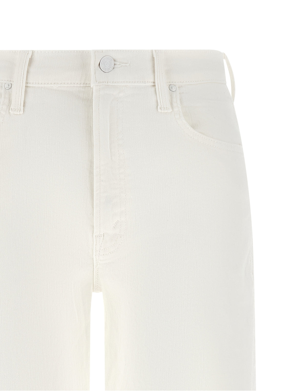 Jean droit en coton blanc Mother Denim