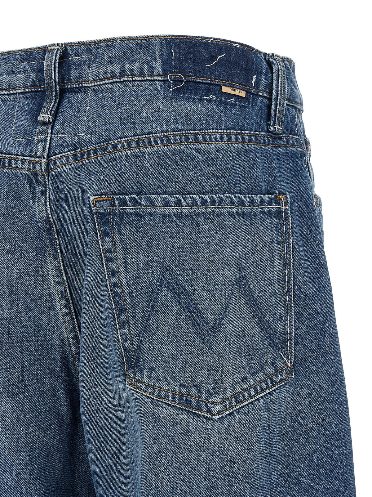 Jean Mother Denim bleu en coton coupe décontractée