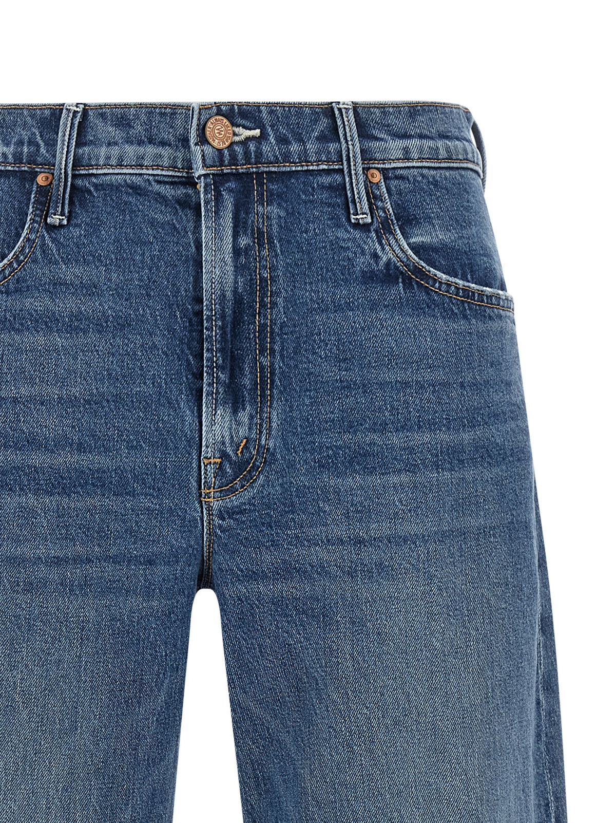 Jean court en coton bleu denim Mother