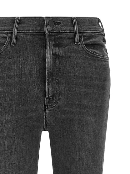 Mother Denim Gray Cotton Flared Jeans