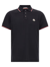 Polo Moncler en coton bleu