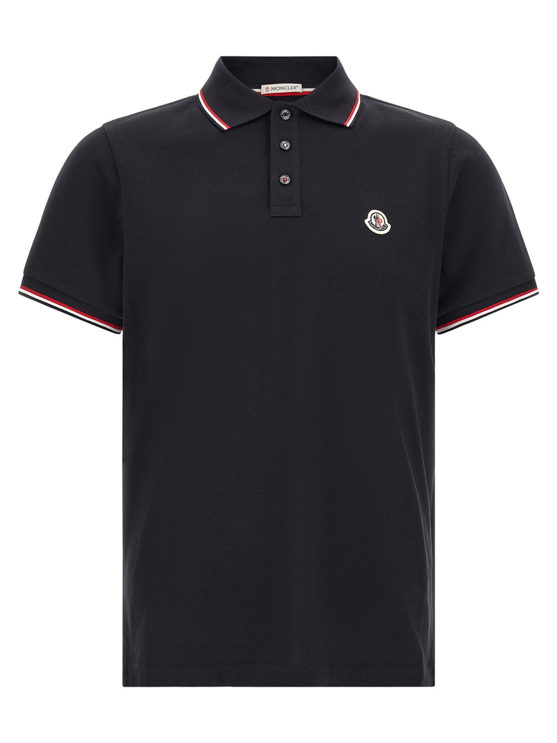 Polo Moncler en coton bleu