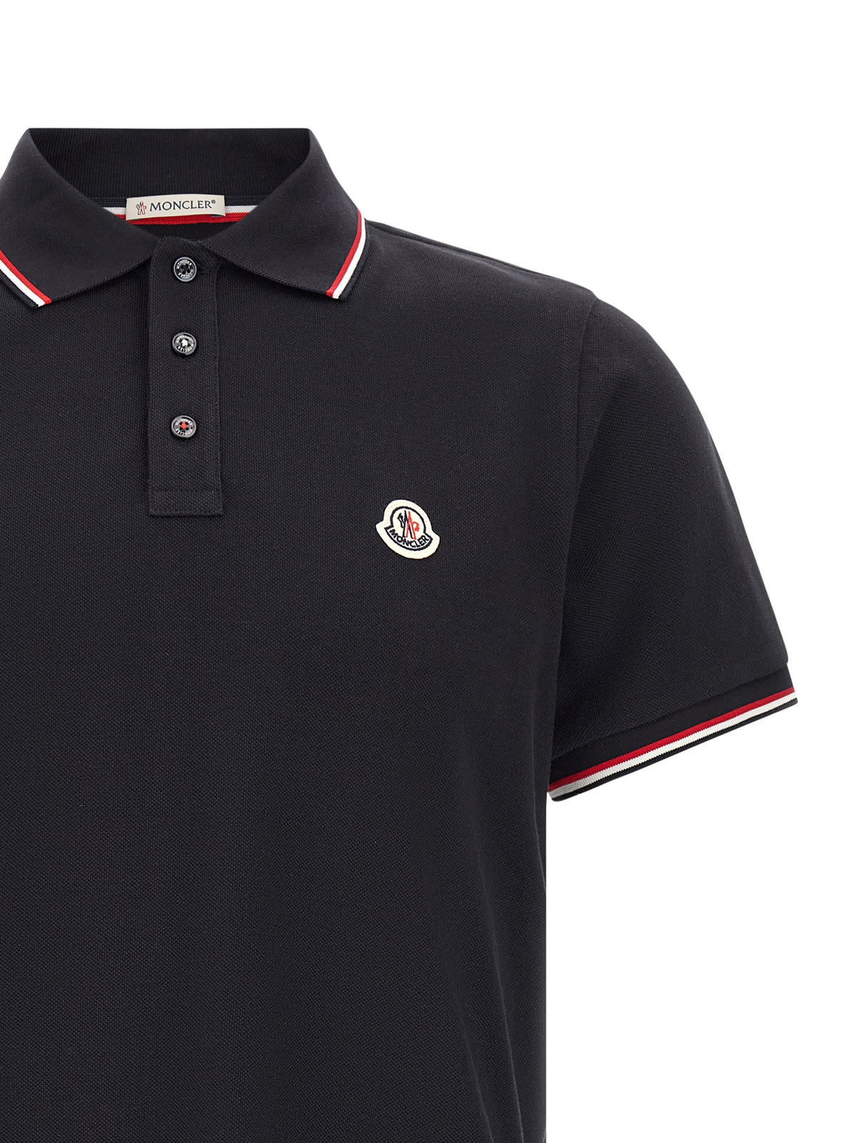 Polo Moncler en coton bleu