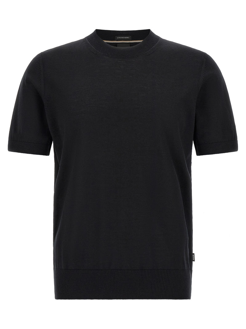 T-shirt Hugo Boss en pure laine vierge noire