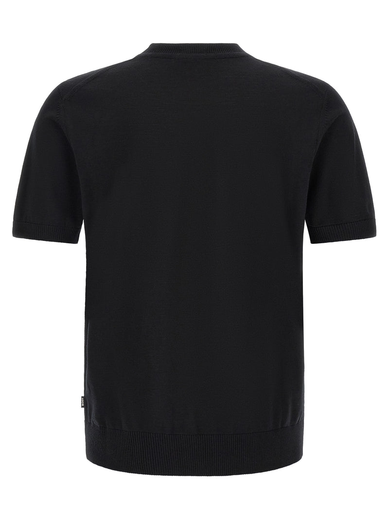 T-shirt Hugo Boss en pure laine vierge noire
