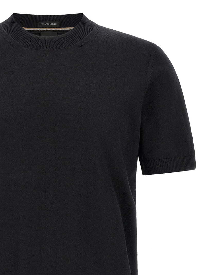 T-shirt Hugo Boss en pure laine vierge noire