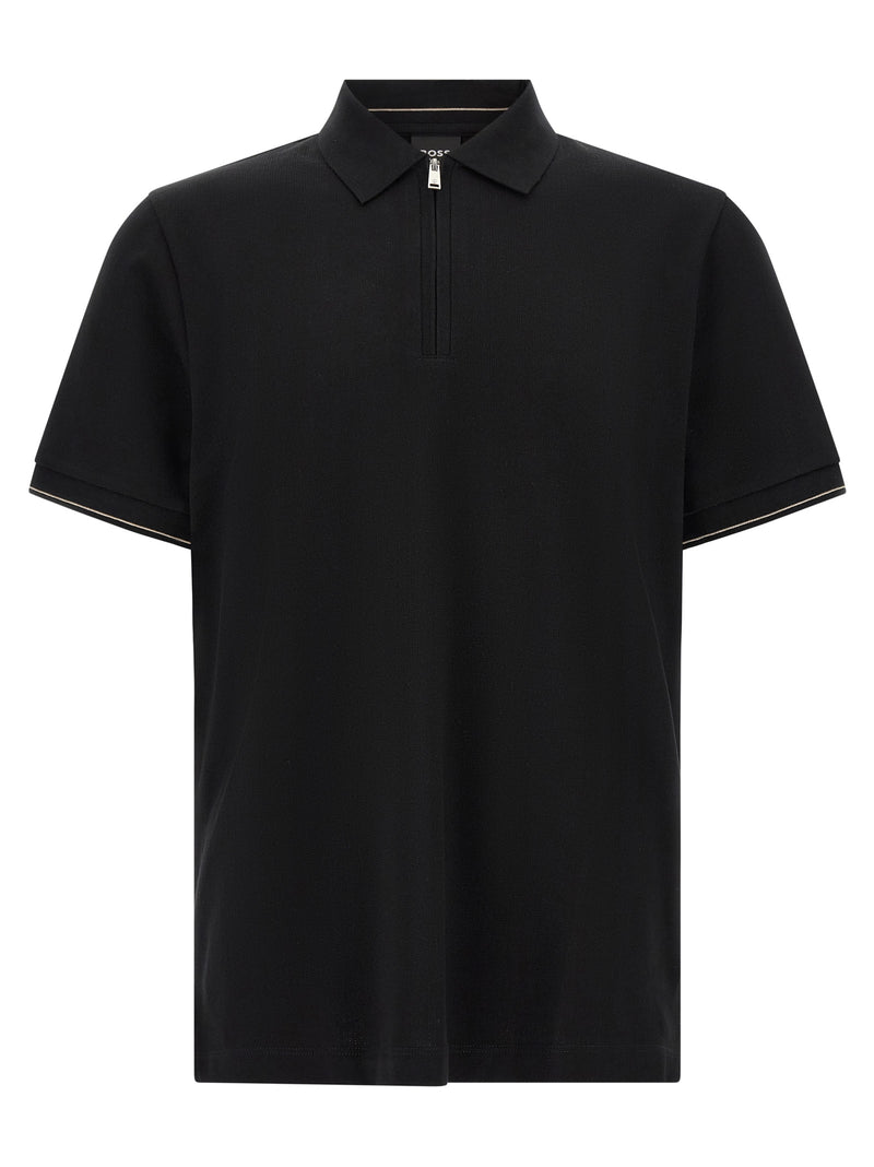 Polo en coton noir Hugo Boss
