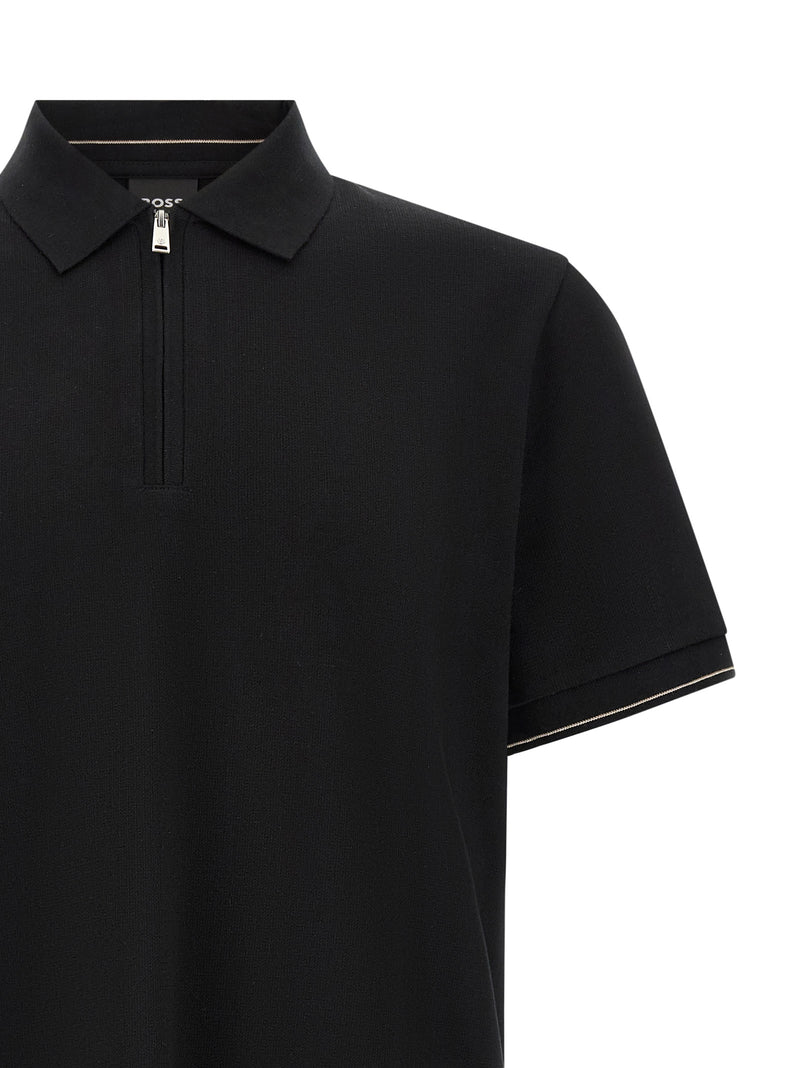 Polo en coton noir Hugo Boss