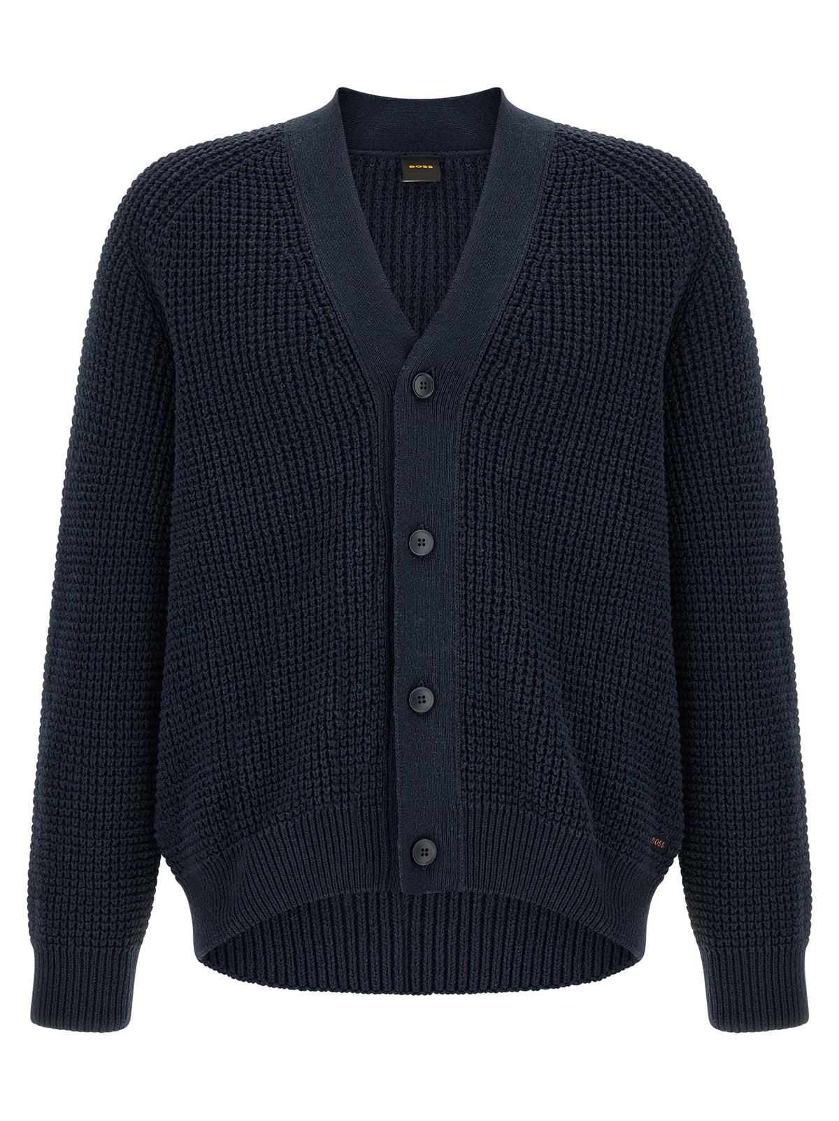 Cardigan en coton bleu Hugo Boss