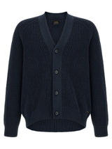 Cardigan en coton bleu Hugo Boss