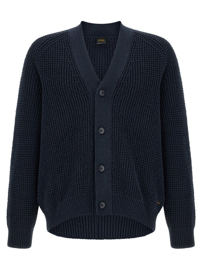 Hugo Boss Blue Cotton Cardigan