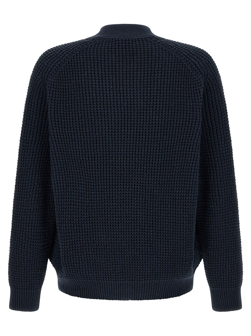 Cardigan en coton bleu Hugo Boss