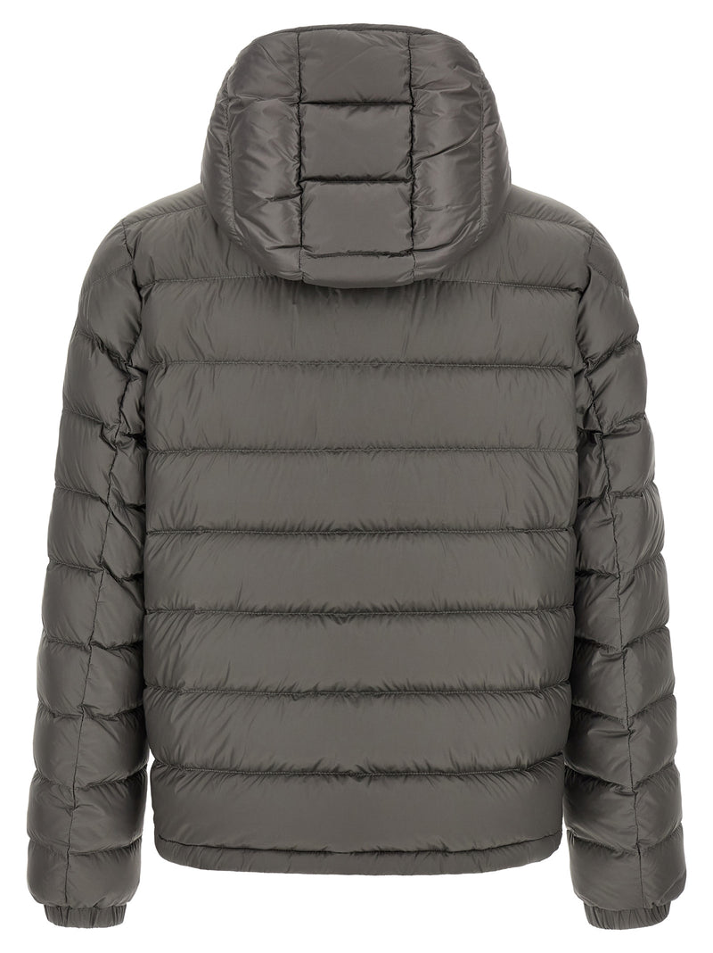 Veste longue Moncler grise en polyamide