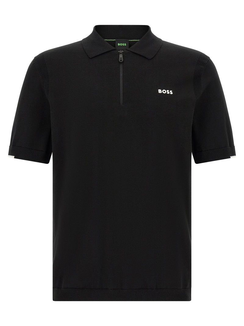 Polo en coton noir Hugo Boss